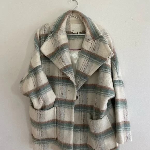 Anthropologie Cream and Blue Plaid Jacket - Picture 6 of 6